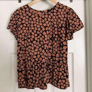 Structured Daisy Peplum Top